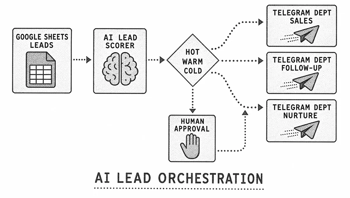 AI lead orchestration architecture diagram
